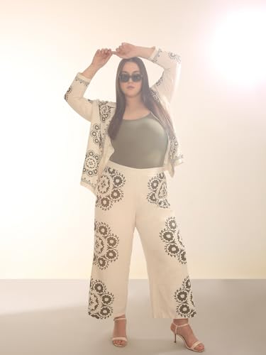 Vero Moda Curve Women's Flared High Rise Beige Pants