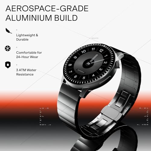 boAt Valour Watch 1 R, AI Smart Habit Builder, 1.43" 3D Immersive AMOLED Display, 1000 nits, Light-Weight Aluminium Build 3 ATM, 10 Days Battery Life, Smart Watches for Man (Steel Black)