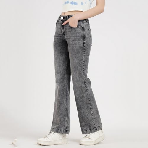 GUESS Tourmaline Light Solid High Rise Bootcut Pants Grey
