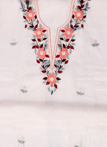 SALWAR STUDIO Off White Embroidered Floral Silk Unstitched Dress Material_VCDM0099-OFWH