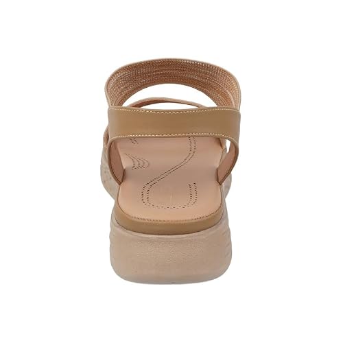 tresmode Hintle Beige Women's Casual Wedge Sandals in Size 3 UK / 36 EU