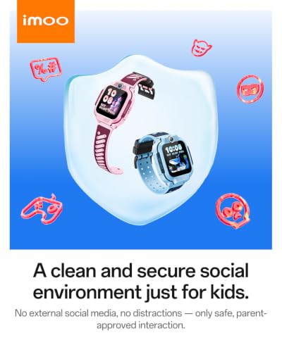 imoo Z3 Kids Smartwatch, 4G Video/Voice Call & Real-time GPS Tracker, 1.5″ HD Screen IP68 20m Waterproof, 8GB Large Storage Parent Control and Safety Protection(Pink) (Pink)