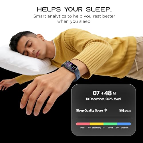 Pebble Newly Launched Premium Fitness Band | Activity Tracking | Sports Modes | Health Tracking | Sleek Display | Lightweight - Jet Black