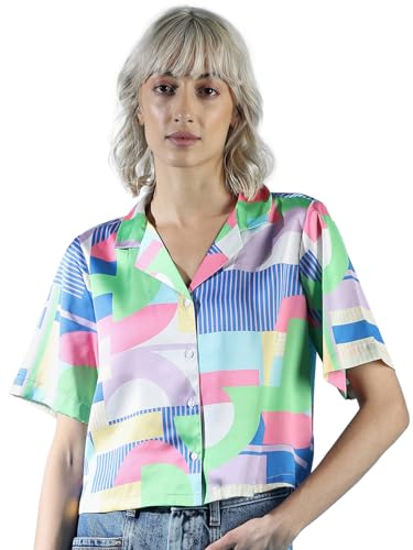 ONLY Women Printed Crop Length Polyester Multicolor Shirt
