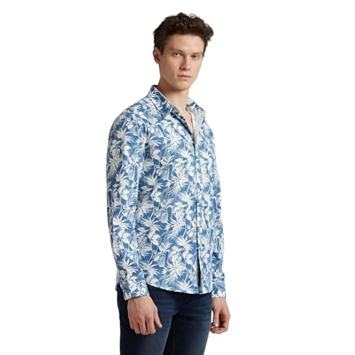 Blue Floral Print Full Sleeve Shirt