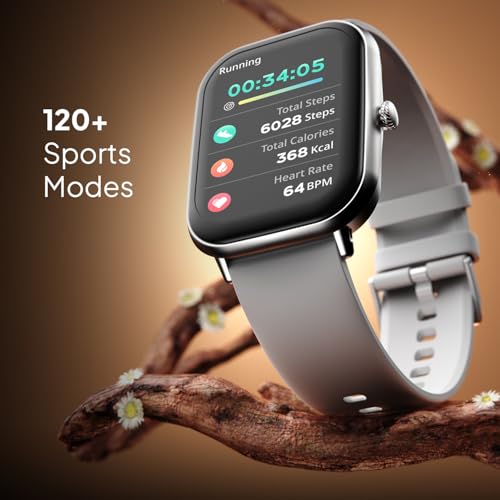 Fire-Boltt Ninja Call Pro Max Bluetooth Calling Smart Watch, 2.01" HD Display, 120+ Sports Modes, Health Suite, AI Voice Assistance, SpO2 & Heart Rate Monitor Smartwatch for Men & Women - Grey