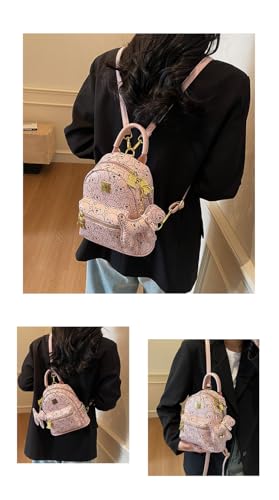 FIERRE SHANN® Cute Bear Print Backpack | Fashionable & Versatile Shoulder Bag for College Students