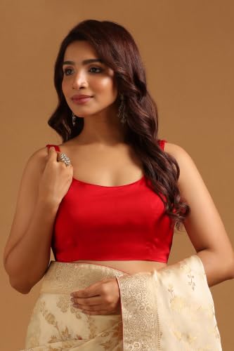 Soch Womens Cream Satin Botanical Zari Woven Saree