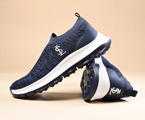 LOUIS STITCH Men’s Navy Blue Lightweight Athleisure Sport Shoes | Dual-Color EVA Sole | Casual Sneaker & Athleisure Wear | LS-AT-FS01-NB | UK-8