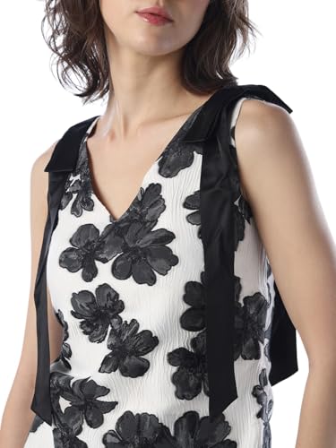 ONLY Women Floral Print Fit and Flare White Dress