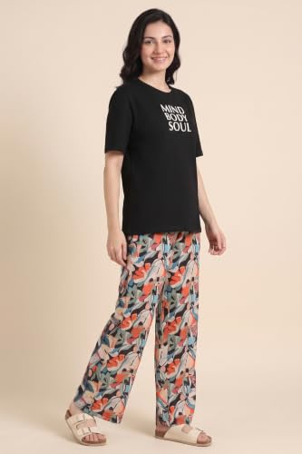 Zivame Abstract Print Cotton Loungewear Set - Tap Shoe, L