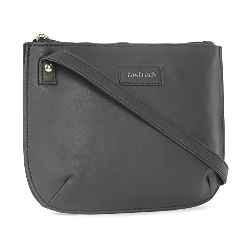 Fastrack Charcoal Black Compact Everyday Sling Bag For Women