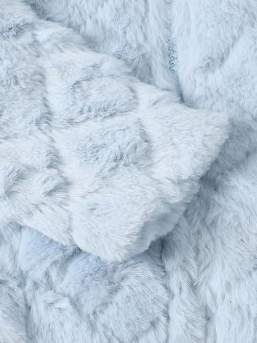 Max Girls Faux Fur Hooded Jacket (Blue_6-8 Y)