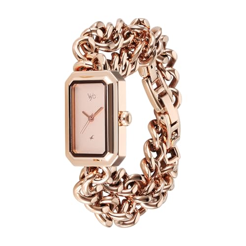 Fastrack Vyb Showstopper Quartz Analog Rose Gold Dial Rose Gold Alloy Strap Watch for Women - FV60065WM02W