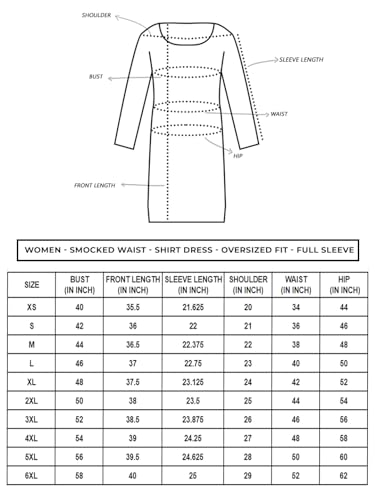 Bewakoof Women's Solid Oversized Fit Full Sleeve Collar Cotton Shirt Dress 635464 Pink M