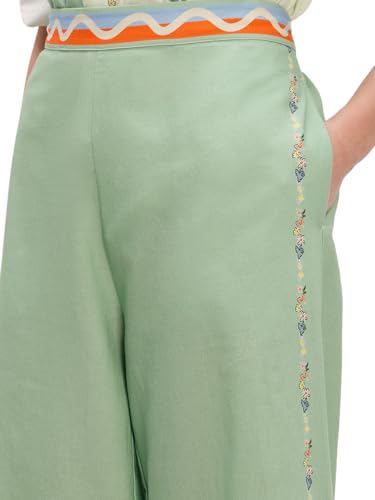 Vero Moda Women's Flared High Rise Green Pants