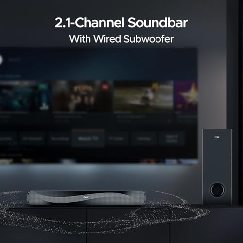 boAt Aavante Bar A1040 Bluetooth 2.1 Channel Soundbar with 50 W Signature Sound, Bluetooth v5.3, Multi-Compatibility & Master Remote Control (Premium Black)