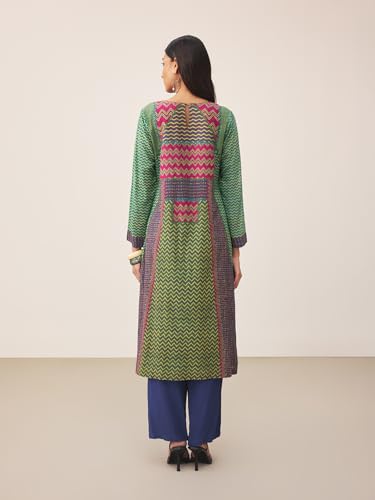 Ritu Kumar Teal Sugati Kurta With Pant And Dupatta