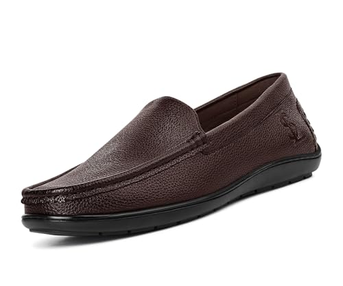 LOUIS STITCH Men's Brunette Brown Slip-On Loafers | Ultra Lightweight Slip-On Solid Formal Shoes for Men | Loafers with All-Day Comfort | LSFLPDMPUBB | UK-9