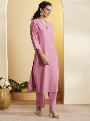 BIBA Viscose Rayon Printed Straight Semi-Formal Kurta With Palazzo