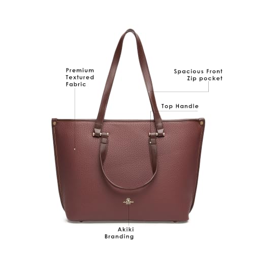 Akiki London Women's Harlow Tote Handbag | Upto 15 Inch Laptop | Tote Bag for Work | Ladies Purse | Stylish Shoulder Bag | Gift for Women