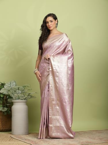 Meena Bazaar Women's Art Silk Saree | Elegant Designer Silk Saree | Soft Lightweight Traditional Ethnic Saree for Wedding, Festival, Party & Special Occasions