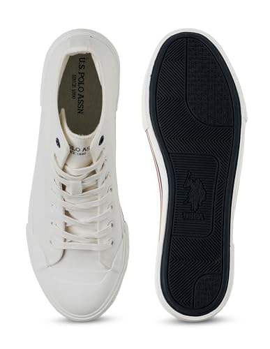 U.S. Polo Assn. Mens VLAIR 2.0 Mid Top Sneaker Off White