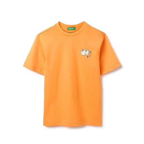 United Colors of Benetton Relaxed Fit Round Neck Graphic Life's Better with Music T-Shirt