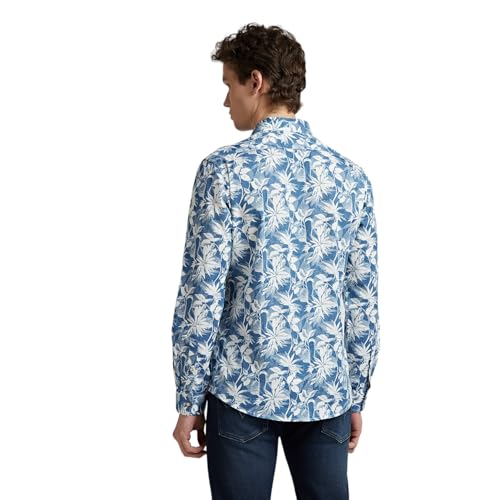 Blue Floral Print Full Sleeve Shirt
