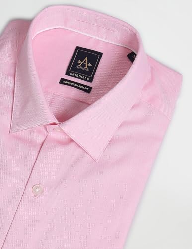 Arrow Men's Woven Design Slim Fit Shirt (ARAFSH0510_Pink