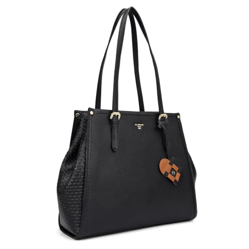 Da Milano Leather Satchel Bag for Women - Black (LB-02310)