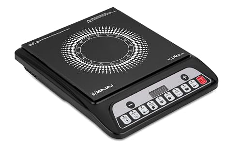 Bajaj 140TS 1400 W Induction Cooktop | 7 Pre-Set Menus | Insect Protection | 1 Year Warranty 【Black】