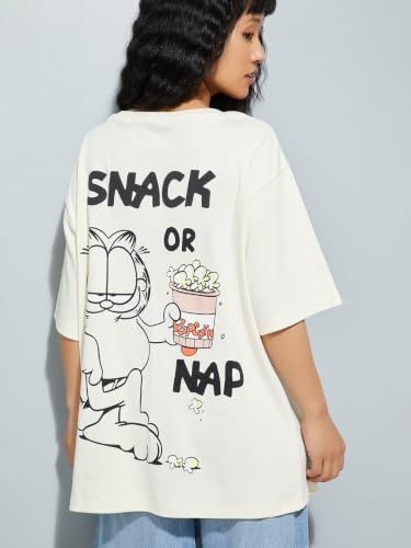 Max URB_N Women Garfield Printed T-Shirt (Beige_L)