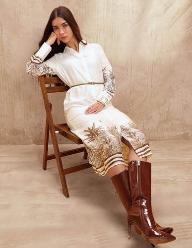 U.S. Polo ASSN. Women Tropical Printed Shirt Dress (UWAW25DRS184_Iguana_XL)