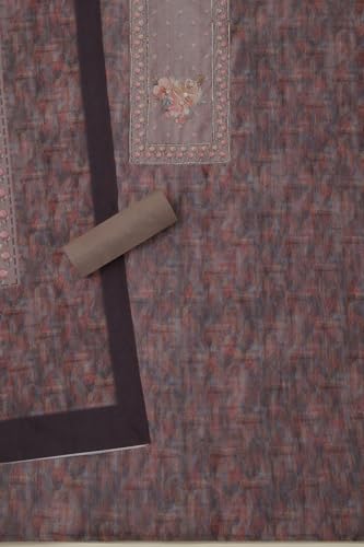 Soch Womens Turquoise Blue Chanderi Floral Print Unstitch Dress Material With Cutdana