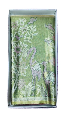 VFCollections Women's Traditional Handloom Kanchipuram Silk Pure Pattu Sarees | Rich Zari Woven Design | Bridal Saree | Unstitched Blouse (Vfc135-8), Pink,Green
