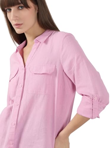 VERO MODA Women's Regular Fit Pink Shirt