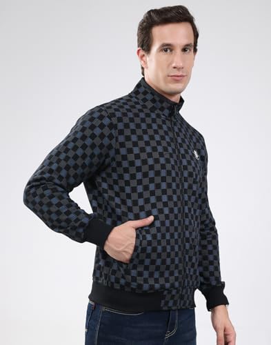 Monte Carlo Men's Regular Fit Sweatshirt | Solid Pattern | Zip Closure with Full Sleeve Band Neck | Zipper Sweatshirt for Men Black 3XL (Pack of_1)