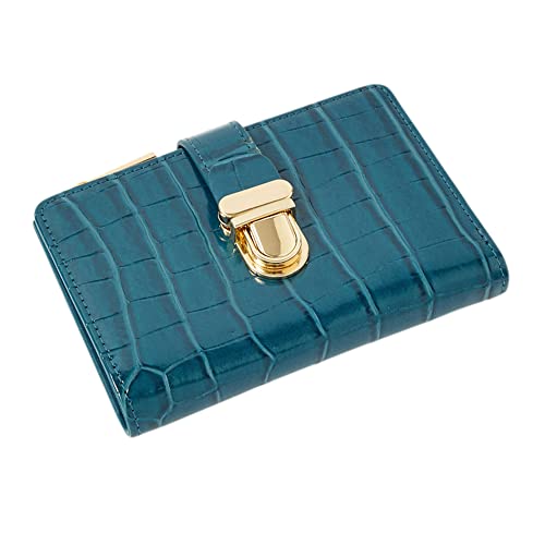 Accessorize London Women's Teal Croc Pushlock Wallet Stylish Purse