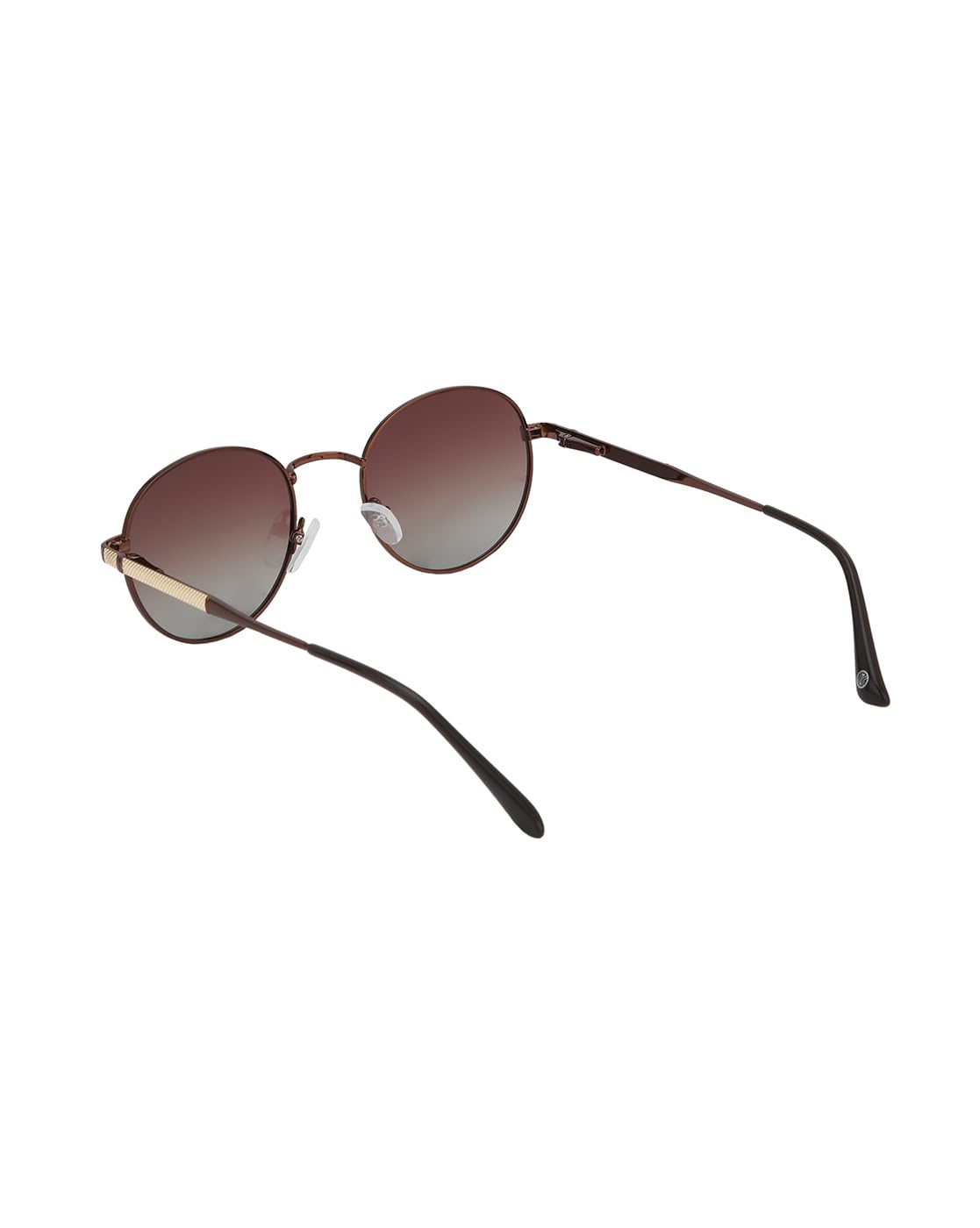 Carlton London Mettalic Brown with Gold Toned Brown Lens Polarised Oval Sunglass for unisex