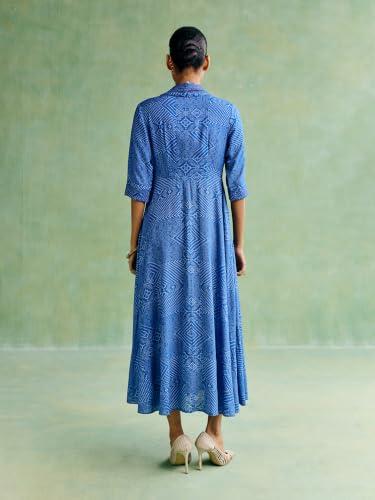 Aarke Ritu Kumar Blue Bandhej Rang Long Dress