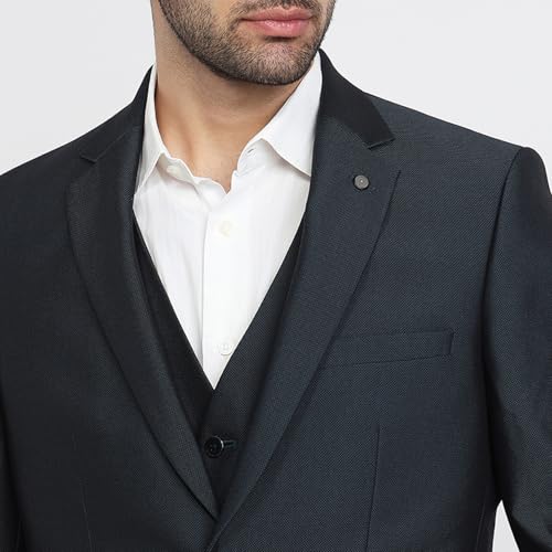 Raymond Petrol Structure Pattern Men Suit Purple