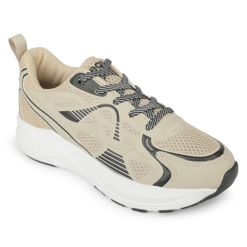 Liberty LEAP7X GHD-S1E Beige Sports Lacing Walking Shoes for Women - 39