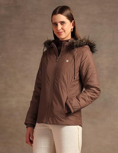 U.S. POLO ASSN. Hooded Solid Padded Jacket (UWAW24JCK152_Brown_S)
