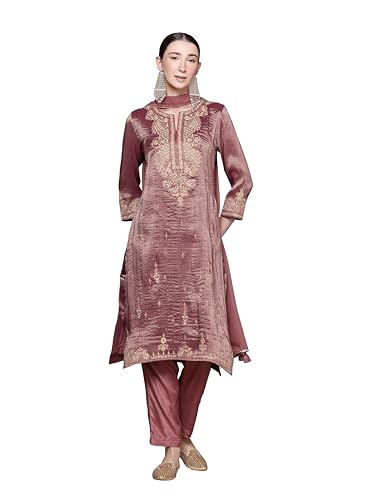 Aarke Ritu Kumar Purple Swarman Festive Round Neck Kurta With Pant And Dupatta