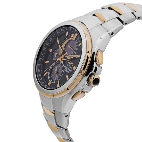 Seiko Stainless Steel Coutura Analog Black Dial Men Watch-Ssc764P1, Bandcolor-Silver