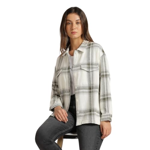 Pepe Jeans Women's Oversized Fit Shirt (PL305069_Olive Green