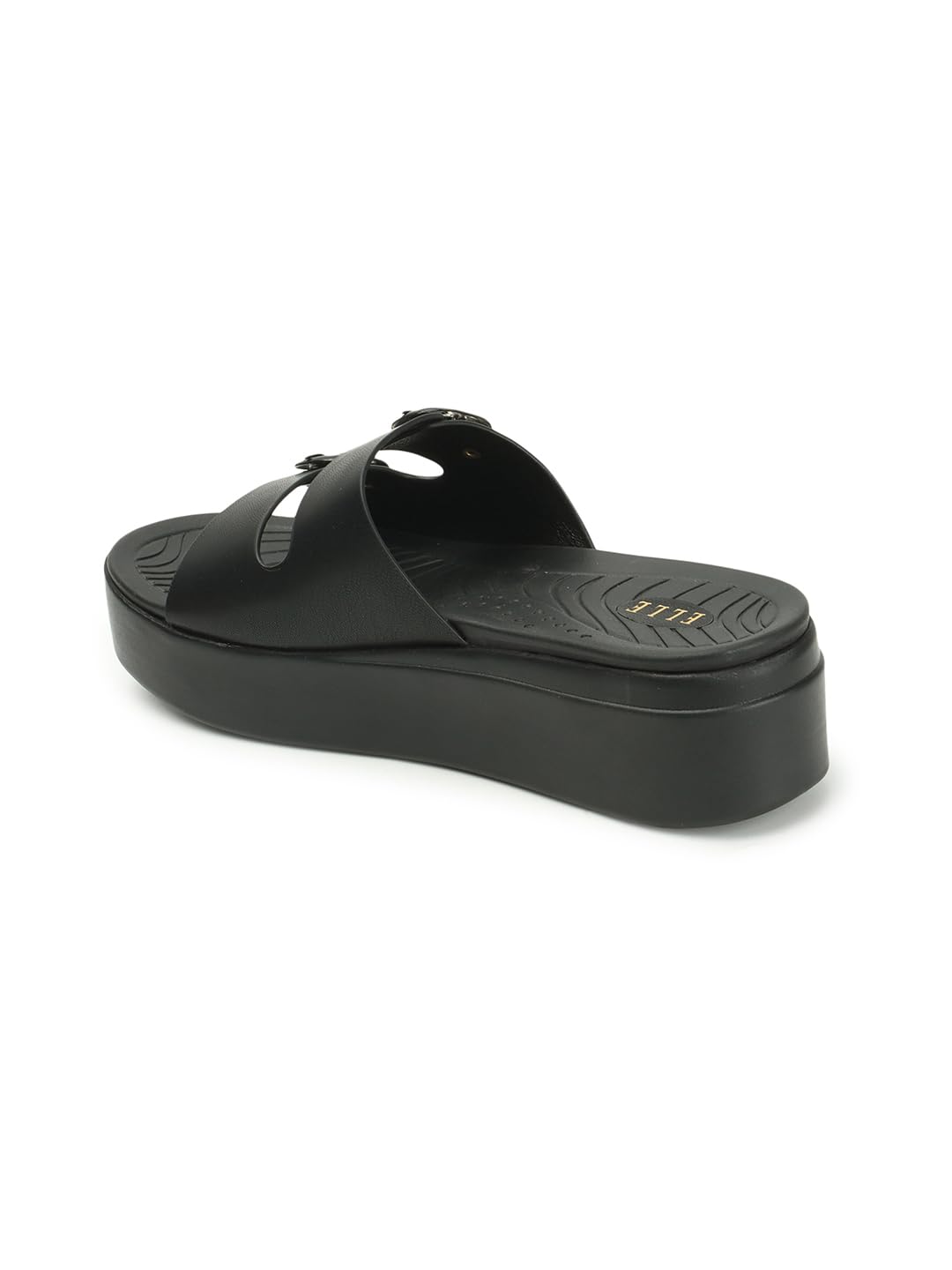 ELLE Women Platform Heel Sandal, Black, UK-8