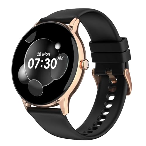 Noise Twist Go Smart Watch 1.39" Display, TruSyncᵀᴹ BT Calling, Glossy Metal Finish, 150+ Watch Faces, IP68, Sleep Tracking, 100+ Sports Modes, Smart Watch for Men and Women (Midnight Gold)