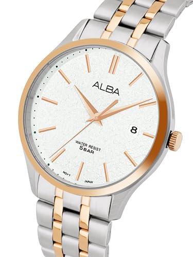 ALBA Stainless Steel Women Analog Wristwatch Ah7Br6X1, White Dial, Silver Band